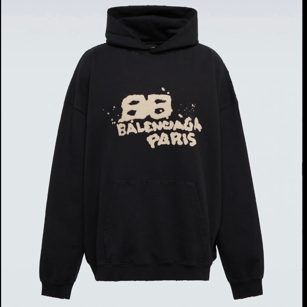BALENCIAGA LOGO COTTON HOODIE